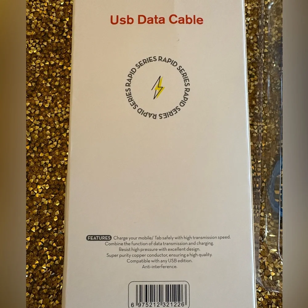 Blue Multi-Connector USB Data Quick Charge Lightning Cable. Rapid Series